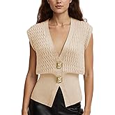 AMEBELLE Vest Tops for Women Cable Knit Sweater Sleeveless V Neck Cardigans Lightweight Knit Pullover Summer Tops