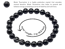 Black Tourmaline Bracelet for Women Men's Gifts
