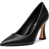 AMBELIGHT Women's Pointed Toe Stiletto Pumps 3.2 Inch High Heels Slip On Classic Comfort Dress Shoes for Wedding Party Office Work