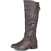 Journee Womens Harley Stacked Heel Riding Boots