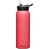 CamelBak eddy+ Water Bottle with Straw 32oz - Insulated Stainless Steel, Wild Strawberry