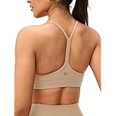 Omwilddo Womens Y Back Padded Sports Bra Strappy U Neck Butter Soft Low Impact Workout Bras Yoga Pilates Walking