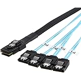 CableCreation Mini SAS 36Pin (SFF-8087) Male to 4 SATA 7Pin female Cable, Mini SAS Host/Controller to 4 SATA Target/Backplane, 1.0M