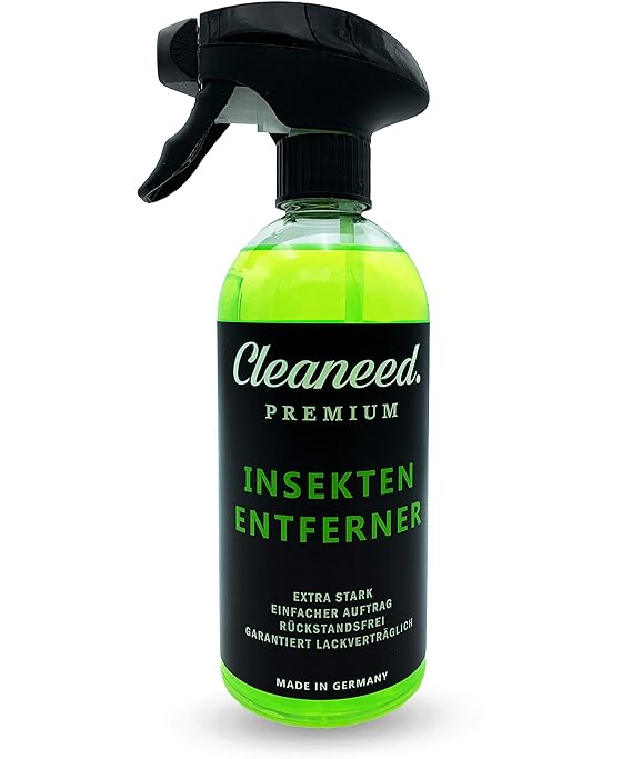 Cleaneed Premium Insektenentferner – Made IN Germany – Extra stark, Rückstandsfrei, Garantiert Lackverträglich, Einfacher Auf