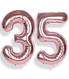 AULE 40 Inch Large 35 Balloon Numbers Rose Gold Big