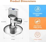 Ibergrif Angled Isolation Valves 1/2 Inch BSP Chrome Brass 2 Pack view 2