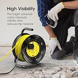 SLx Extension Lead 30m Heavy Duty Cable Reel 4 Socket UK Plug 13A view 6