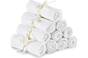 Utopia Towels Pack of 10 Viscose and Cotton washcloths, Premium Quality Soft face Towels (10 x 10 inches Reusable Wipes), Per