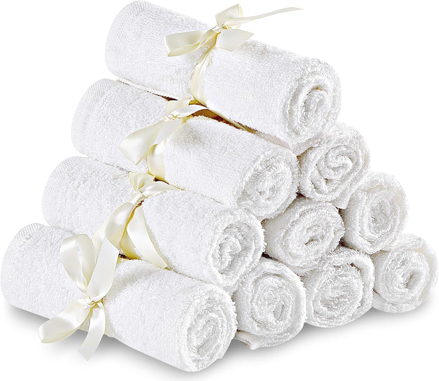 Utopia Towels Flannel Face Cloths 10 Pack - Premium Ultra Soft Face Towels made from Viscose and Cotton (25 x 25 cm, Reusable Washcloths) - Perfect for Sensitive Skin of All Ages