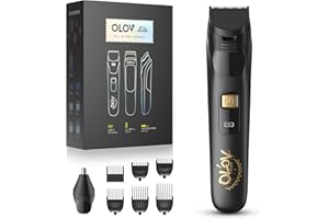 OLOV LITE Electric Beard Trimmer for Men,Nose Hair Trimmer & Men's Electric Razor 10-in-1 Grooming Kit Cordless Shaver Gift-Ready for Men(Black)