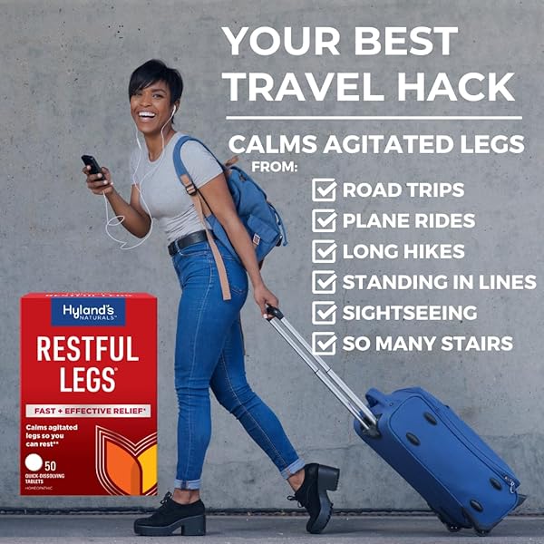 HYLAND’S RESTFUL LEGS TABLETS, NATURAL ITCHING, CRAWLING, TINGLING AND LEG JERK RELIEF, QUICK DISSOLVING TABLETS, 50 COUNT