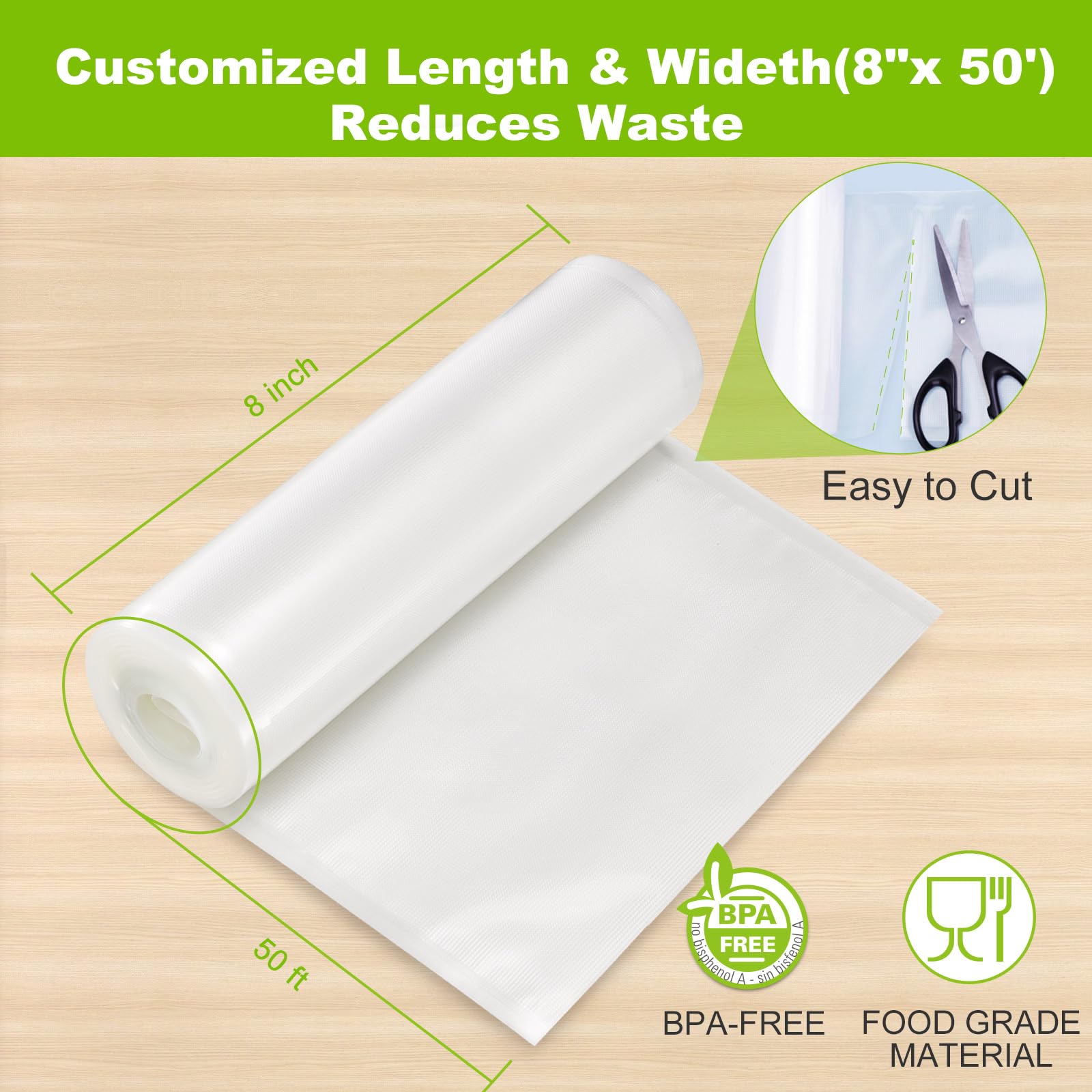 Bonsenkitchen Vacuum Sealer Bags, 8