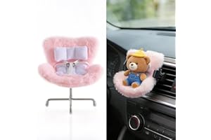 Ezcora Accessories for 10-17cm Dolls, Doll Car Seat with Clip onto Car Air Vent, Includes Seat Leg for Desktop Display (Pink)