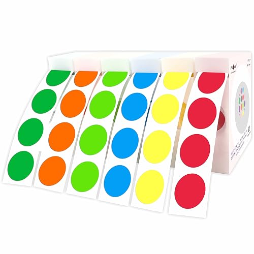 PARLAIM 6000 PCS 3/4 Inch Round Color Coding Dot Stickers, 0.75