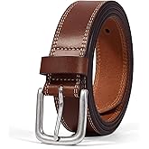 VATAN Men's Genuine Leather Casual Every Day Jeans Belts, Handmade Men Leather Belt with Gift Box