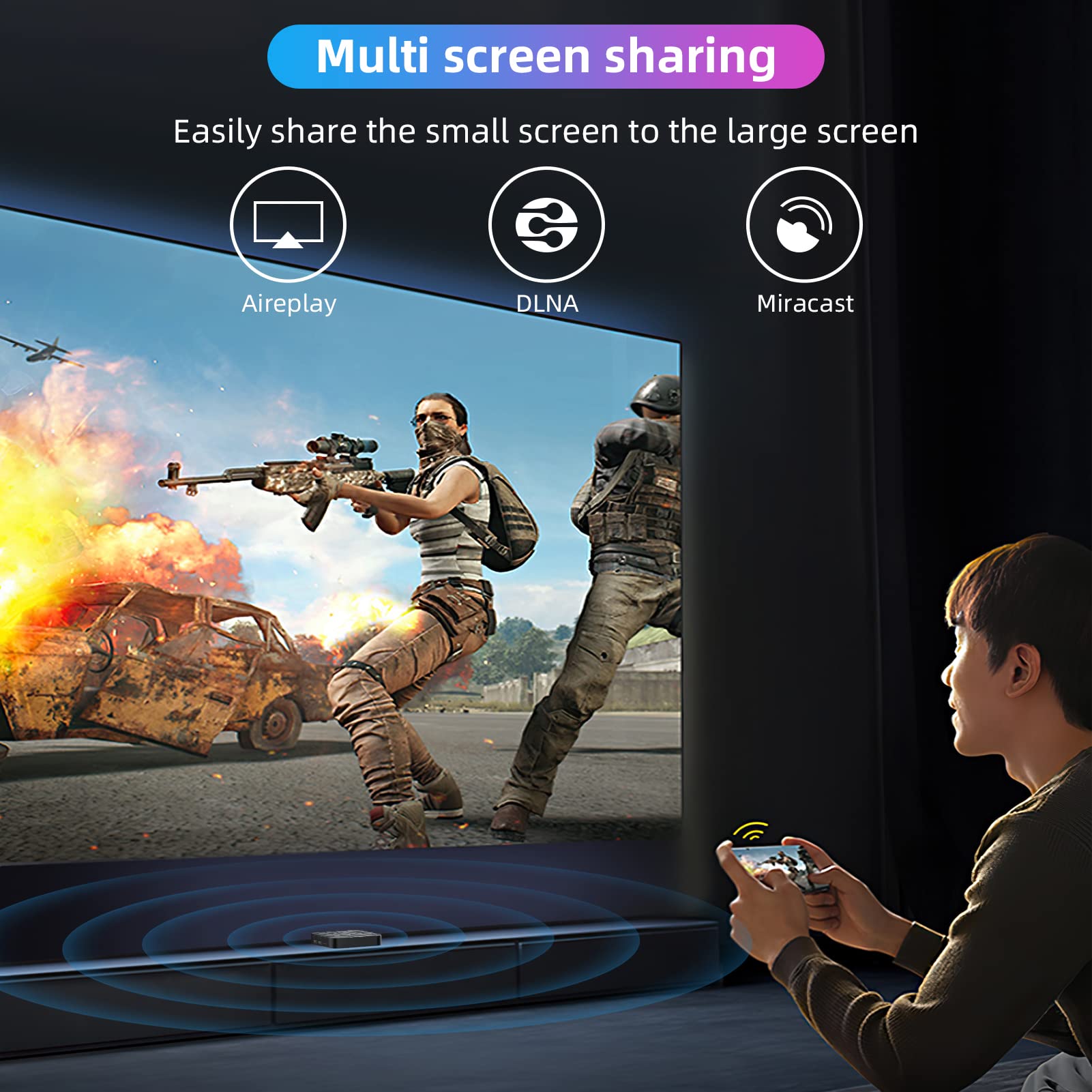 Android 12.0 TV Box, Android Box with H618 Quadcore 4GB RAM 32GB ROM Supporting 2.4G/5.0G Dual WiFi BT 4.0 6K Utral HD 3D H.265 TV Box