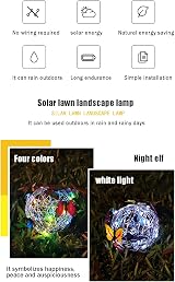 Akin Solar Hanging Butterfly Ball Light Outdoor Garden Decor 8 Butterflies view 3