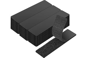 GDSZ LAERSI 20 Sets Double Sided Tape Heavy Duty Black Hook and Loop Tape, 1x4Inch Adhesive Strips – Secure Mounting for Rug Poster Industrial Mirror Hanging Couch Cushion Wall, Indoor & Outdoor Use