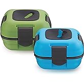 Pinnacle Insulated Leak Proof Lunch Box for Adults and Kids - Thermal Lunch Container With NEW Heat Release Valve 16 oz ~Set of 2~ Blue-Green