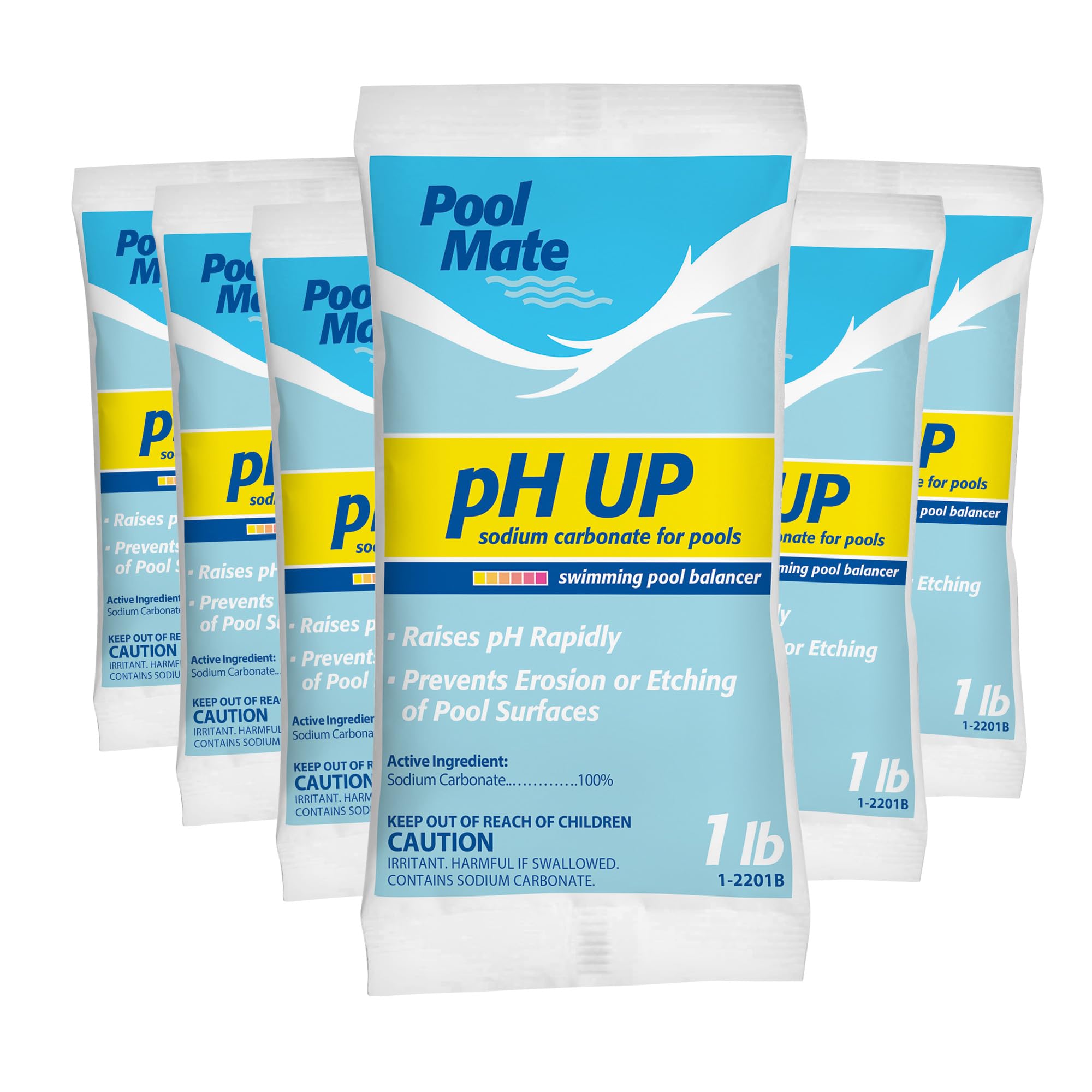 Pool Mate 1-Pound 6-Pack Premium pH Up for Pools, 100% Sodium Carbonate, Made in USA Image