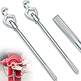 Tandefio 2 Pcs Fire Hydrant Wrench, 1-1/2" to 3", Silver | Adjustable Hydrant Key for Utility Crews, Multifunctional Hydrant Wrench for Tightening Fire Nuts Tightening Water Pipes