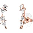 PAVOI 14K Gold Plated Cubic Zirconia Ear Crawler Earrings - Faux Diamond Arrow Ear Climber Fashion Earrings for Women
