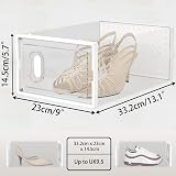 SIMPDIY 12 pcs Clear Stackable Shoe Storage Boxes with Lids UK 9.5 fit view 6