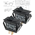 Carling Technologies Rocker Switches TA201-TB-B,(Pack of 2) SPST ON-None-Off BLK