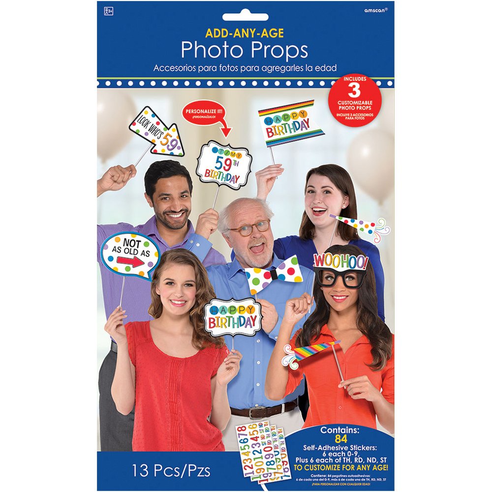 Amscan 397949 Rainbow Personalized Photo Props Set