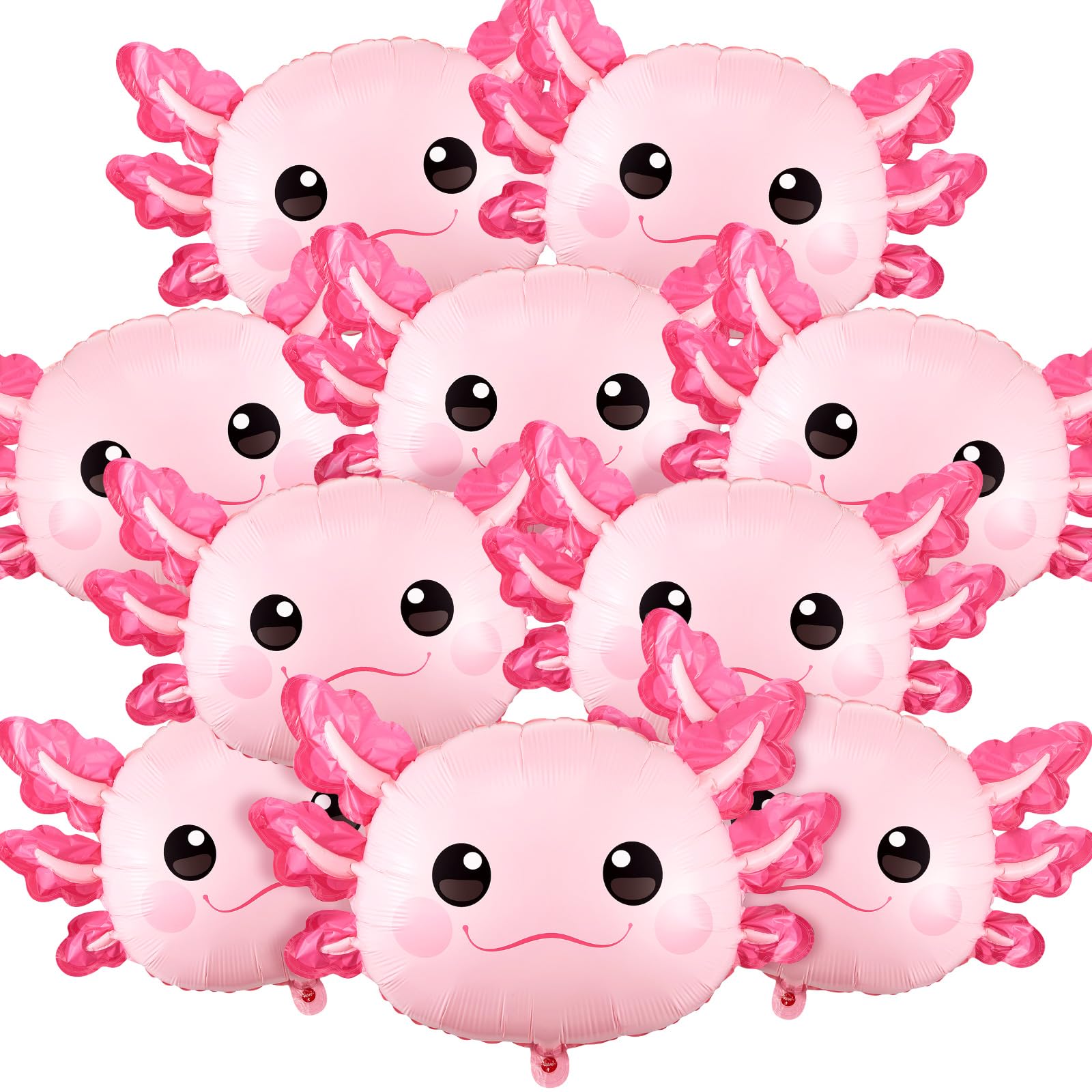 Photo 1 of PullCrease 34 Inch Axolotl Birthday Party Decorations Aluminum Foil Axolotl Balloon Inflatable Summer Party Supplies for Beach Themed Favor(Pink)