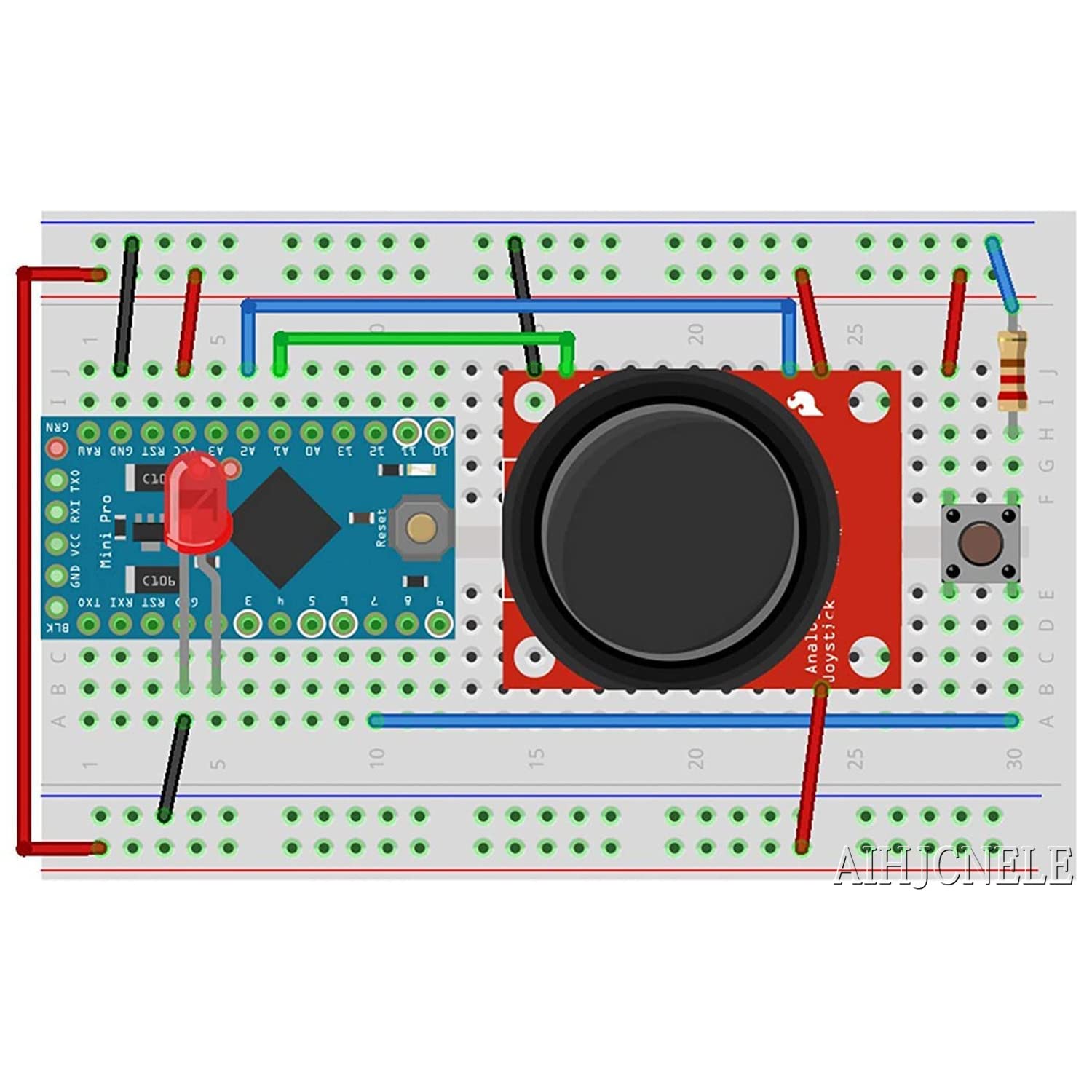 5pcs Dual Axis XY Joystick Module Game Control Lever Sensor Game Button Controller Breakout Shield Joystick Analog Thumb Stick KY-023 with Dupont Jumper Cable Line for Arduino PS2 Switch