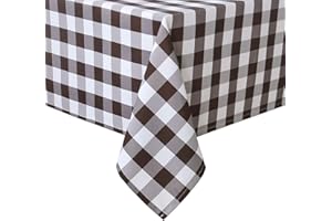 Hiasan Checkered Square Tablecloth - Stain Resistant, Waterproof and Wrinkle Resistant Table Cloth for Outdoor Picnic and Hol