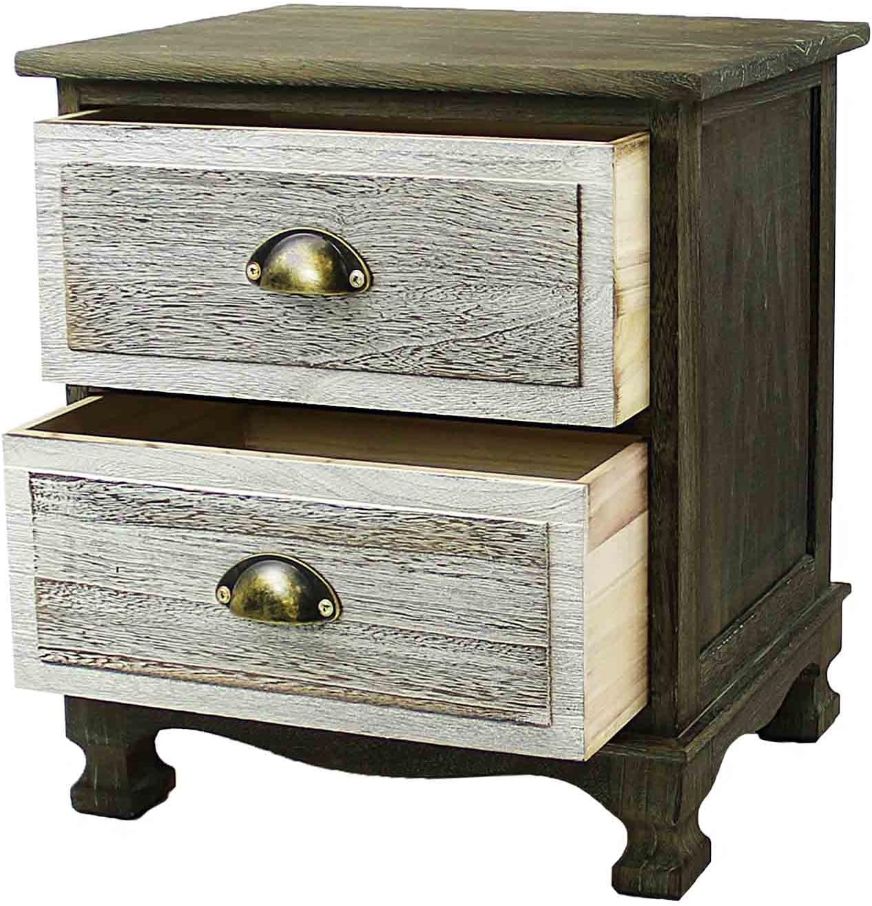 JMDeco Nightstand Spirit Modern Design 2 Tier Polished