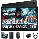 UBDXBD 10 Inch Tablet, Latest Android 16 Tablet | 24GB+128GB+2TB TF, 7000mAh Battery,Dual Camera,WiFi 6, BT 5.4, 2-in-1 Tablets with Keyboard Mouse Pen Protective Case