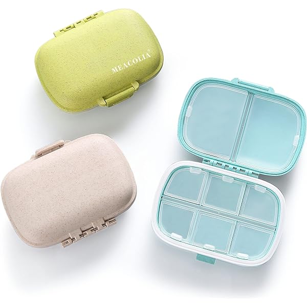 小物入れ ka pillna shops Amazon.com: MEACOLIA 3 Pack 8 Compartments Travel Pill Organizer