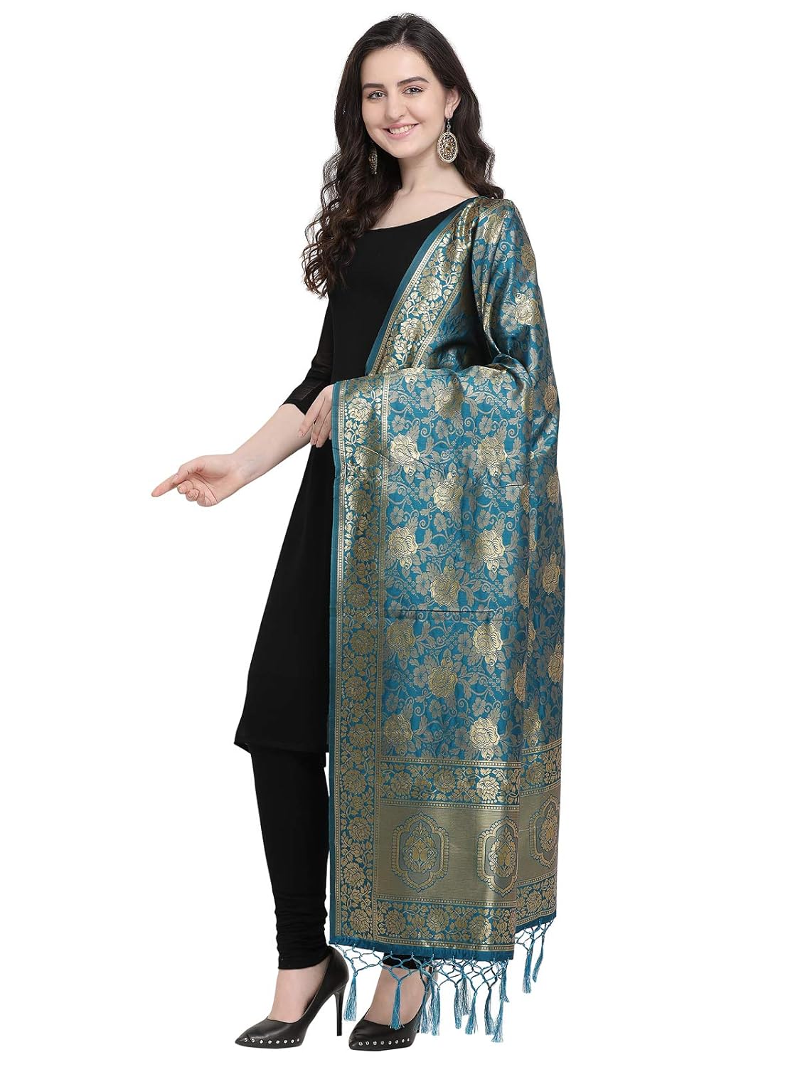 kanchnar women's silk banarasi dupatta