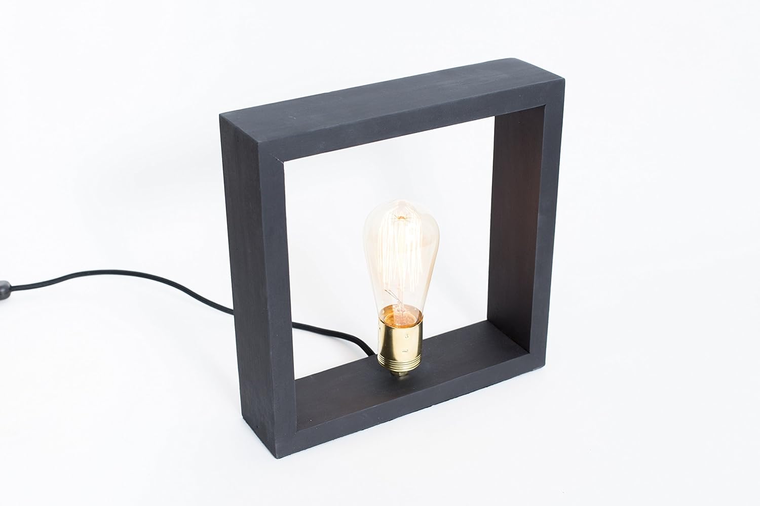 Lampara Nuuk Black Lampara De Diseno Lampara Edison Lampara De Madera Lampara De Mesa Lampara Handmade Lampara Negra Iluminacion