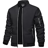 TACVASEN Men's Bomber Jacket Lightweight Casual Spring Fall Windbreaker Zip Up Coat with Pocket