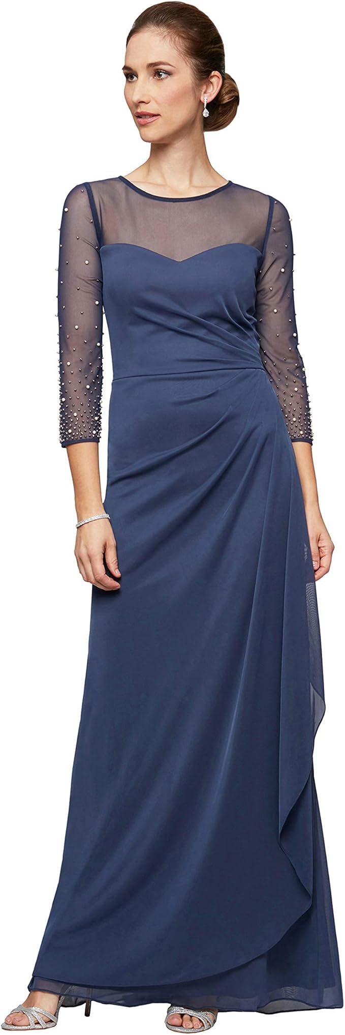 alex evenings navy dress