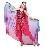ZLTdream Women's Belly Dance Gradual Colorful Chiffon Scarf Veil 2.2 * 1.2M