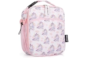 JOYHILL Kids Lunch Box, Insulated Lunch Bag for Teen Girl Boy, Lunch Boxes for Kids with Water Bottle Holder for School, Cute Lunchbox Kawaii Small Lunch Tote Toddler Unicorn