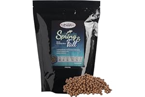 The Pond Guy Spring & Fall Wheat Germ Fish Food for Koi & Goldfish, Premium Cold Weather Floating Pellets, Healthy Formula for Winter Nutrition, 2 lbs
