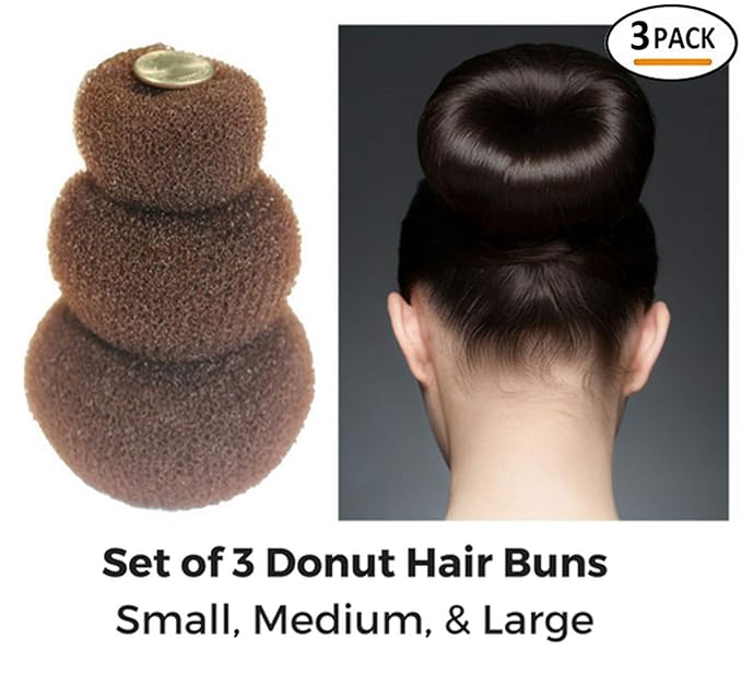 Amazon Com Styla Hair 3 Piece Donut Hair Bun Maker 1 Small 1