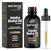 Natnique Jojoba Beard Oil for Men with Vitamin E & Tea Tree – Organic Conditioner & Growth Oil – Moisturizer for Facial Hair, Mustache & Dry Skin – Softener for Itch, Dandruff & Grooming Care – 1 oz