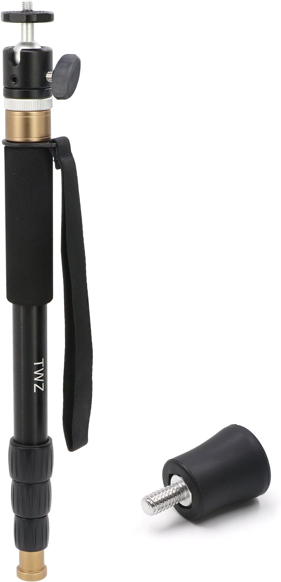 Aluminum Monopod - TWZ Video Pro Lightweight Monopod Walking Stick with Replacement 1/4" Rubber Foot for Digital Cameras & Camcorders 37-Inch
