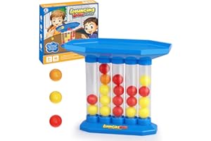 tisueteyi Funny Ball Board Game Exciting Bounce 4-Ball Launcher Toy For Adults And Kids Party Fun Connect Ball Game ABS