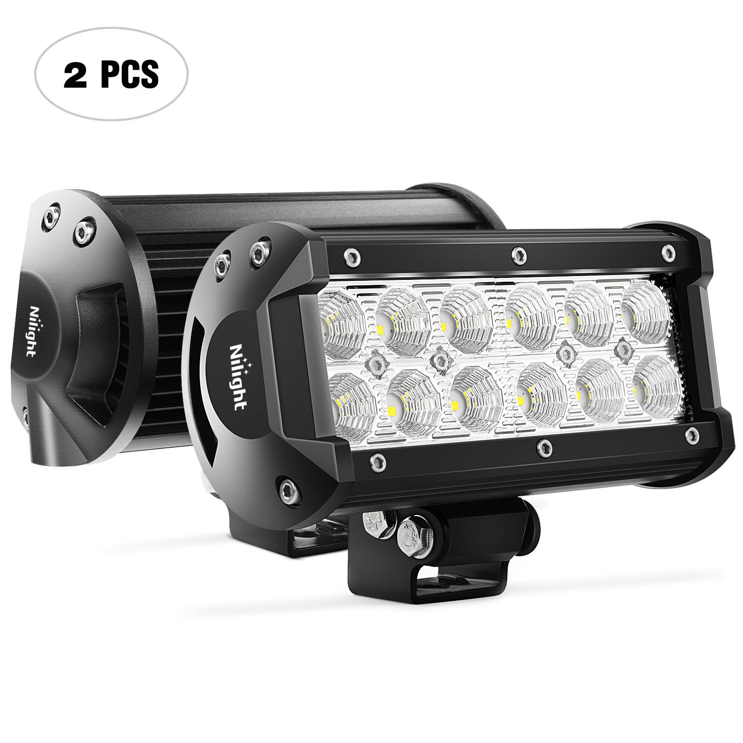 Nilight Led Light Bar 2PCS 36w 6.5Inch Flood Led Off Road Lights Super