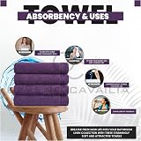 GC GAVENO CAVAILIA Large Towels Bath Sheet 4 Pack 75x135 cm 450 GSM Purple view 5