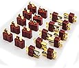 Allytech 10 Pair T Plug Connectors Deans Style Male and Female Connectors For RC LiPo Battery (20-Pack)
