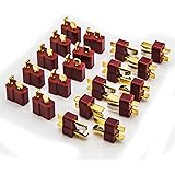Allytech 10 Pair T Plug Connectors Deans Style Male and Female Connectors For RC LiPo Battery (20-Pack)